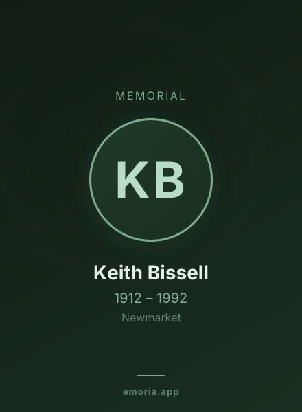 Memorial portrait of Keith Bissell