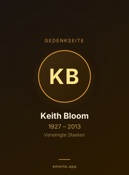 Gedenkportrait von Keith Bloom