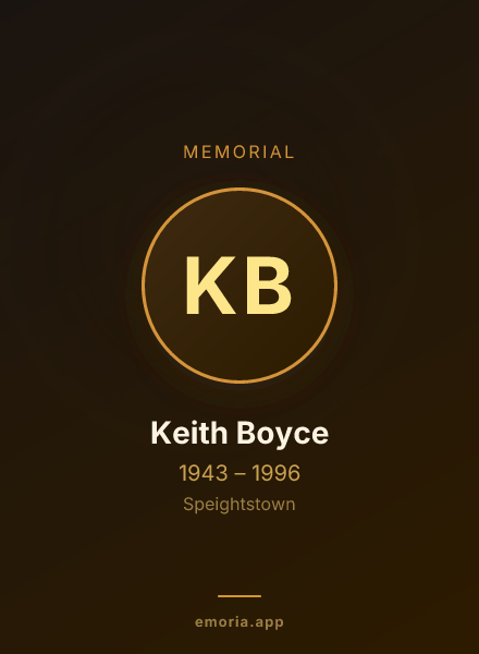 Memorial portrait of Keith Boyce