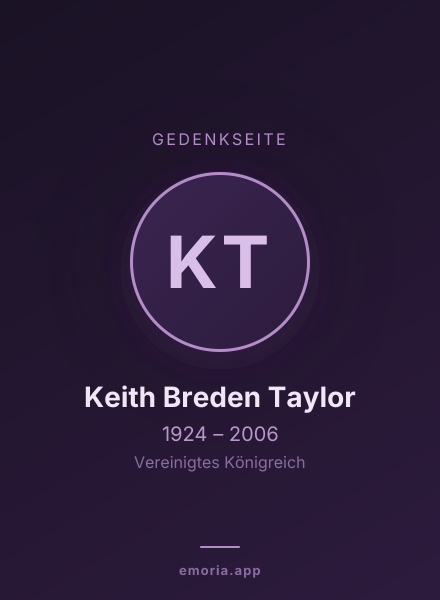 Gedenkportrait von Keith Breden Taylor