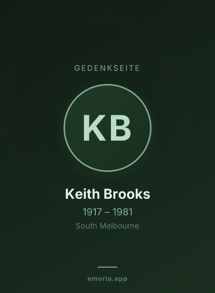 Gedenkportrait von Keith Brooks