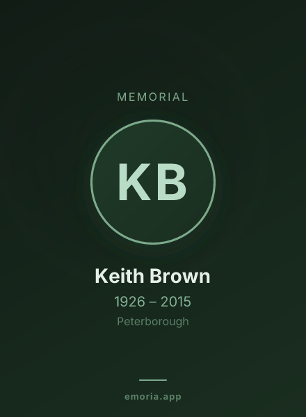 Memorial portrait of Keith Brown
