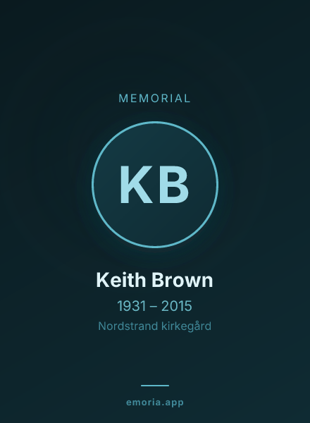 Memorial portrait of Keith Brown