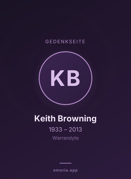 Gedenkportrait von Keith Browning