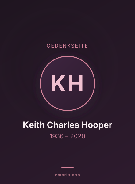Gedenkportrait von Keith Charles Hooper