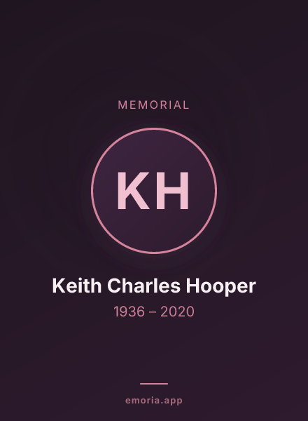Memorial portrait of Keith Charles Hooper