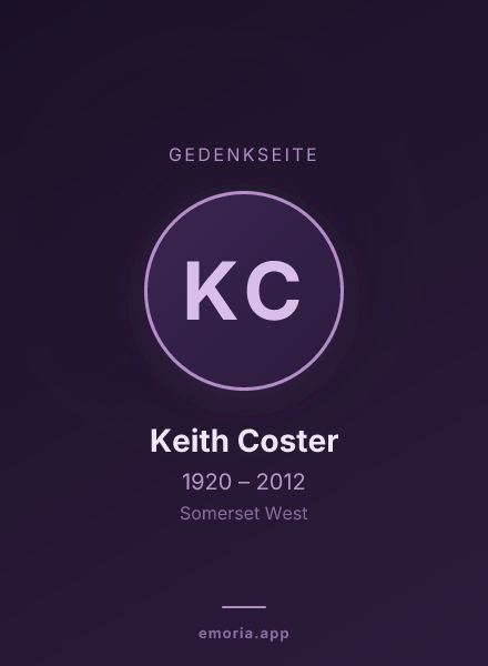 Gedenkportrait von Keith Coster