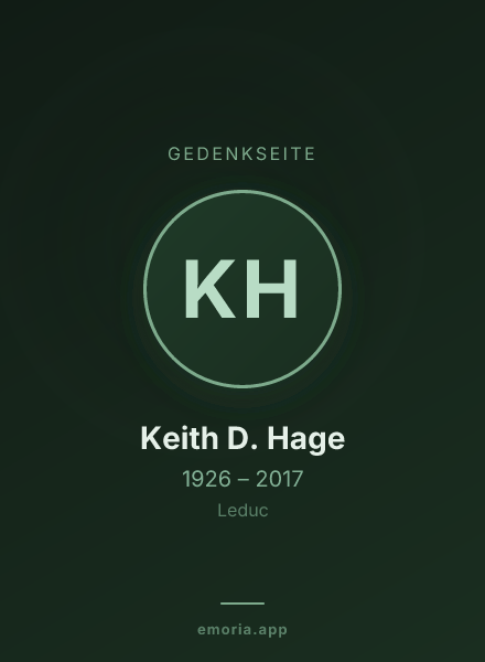 Gedenkportrait von Keith D. Hage