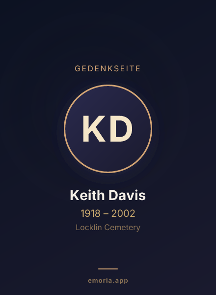 Gedenkportrait von Keith Davis
