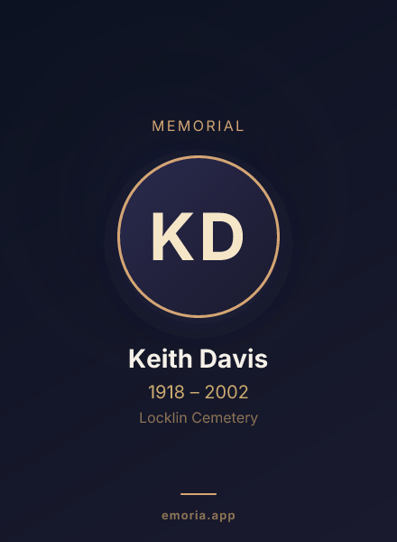 Memorial portrait of Keith Davis