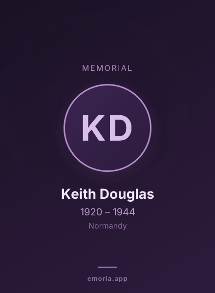 Memorial portrait of Keith Douglas