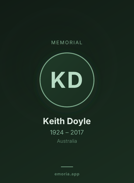 Memorial portrait of Keith Doyle