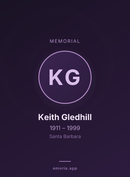 Memorial portrait of Keith Gledhill