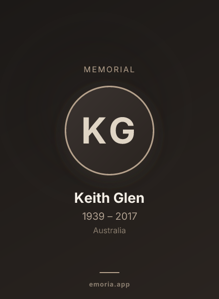 Memorial portrait of Keith Glen