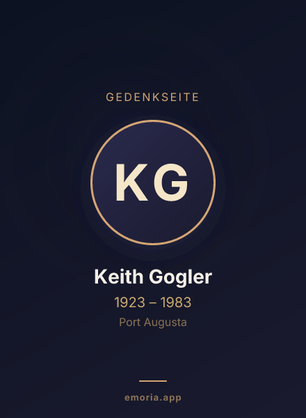 Gedenkportrait von Keith Gogler