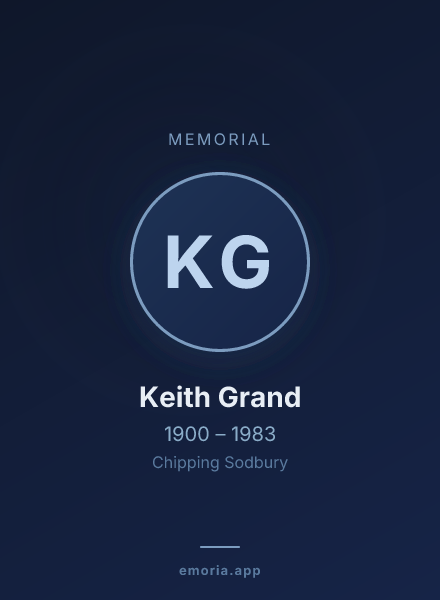 Memorial portrait of Keith Grand