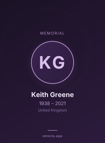 Memorial portrait of Keith Greene