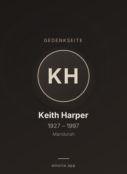 Gedenkportrait von Keith Harper