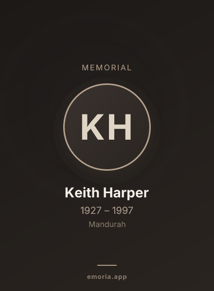 Memorial portrait of Keith Harper