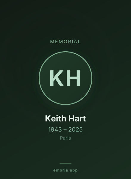 Memorial portrait of Keith Hart
