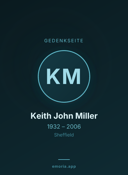 Gedenkportrait von Keith John Miller