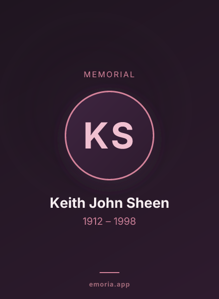 Memorial portrait of Keith John Sheen