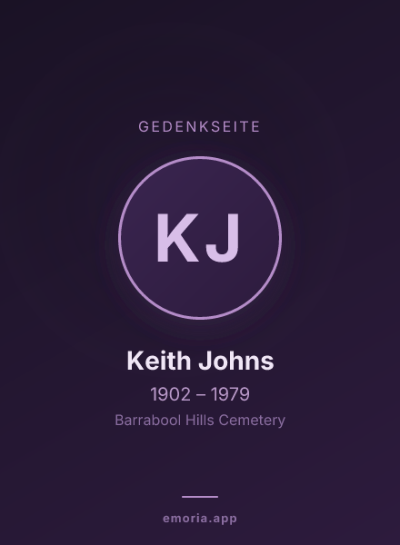 Gedenkportrait von Keith Johns