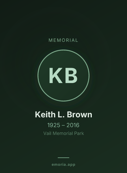 Memorial portrait of Keith L. Brown