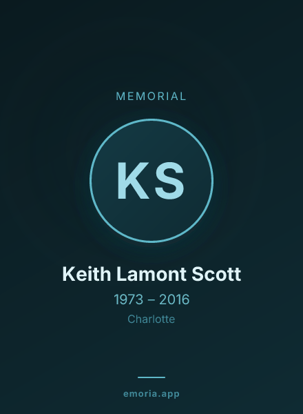 Memorial portrait of Keith Lamont Scott