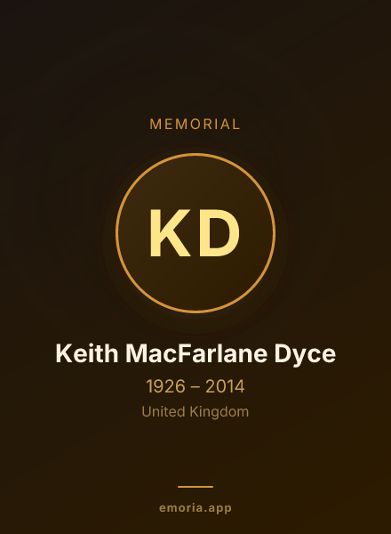 Memorial portrait of Keith MacFarlane Dyce
