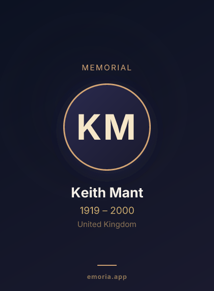 Memorial portrait of Keith Mant