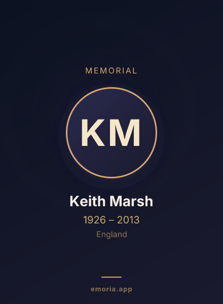 Memorial portrait of Keith Marsh