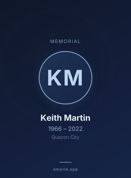 Memorial portrait of Keith Martin
