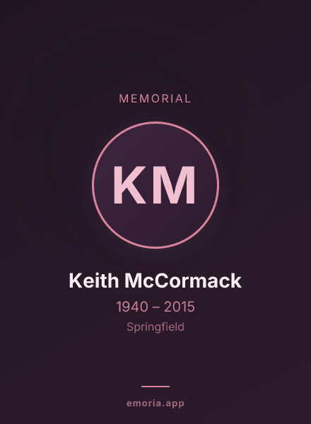 Memorial portrait of Keith McCormack