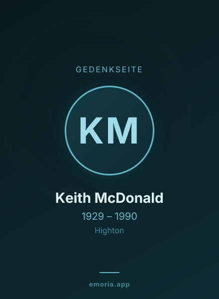 Gedenkportrait von Keith McDonald