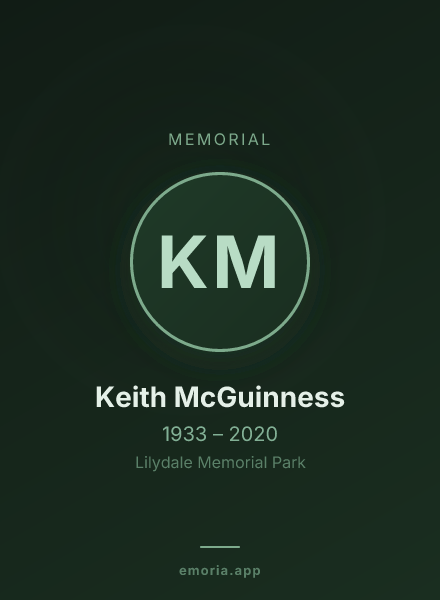 Memorial portrait of Keith McGuinness