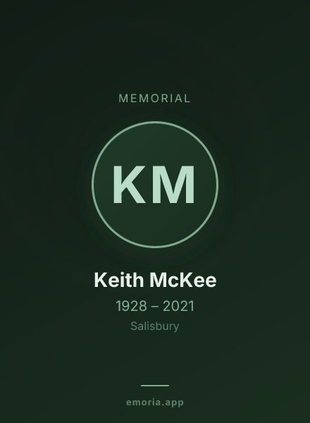 Memorial portrait of Keith McKee