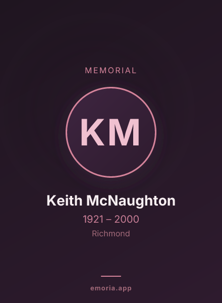 Memorial portrait of Keith McNaughton