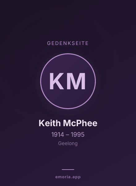 Gedenkportrait von Keith McPhee