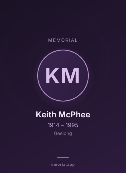 Memorial portrait of Keith McPhee