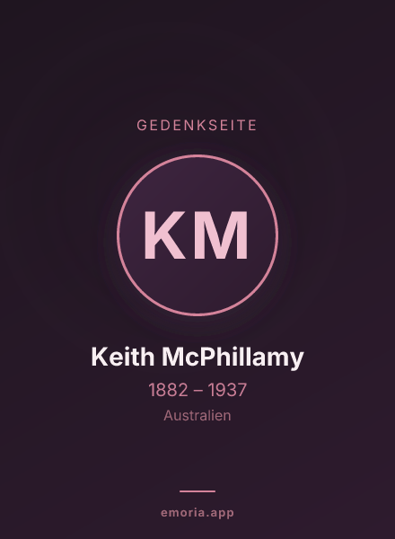 Gedenkportrait von Keith McPhillamy