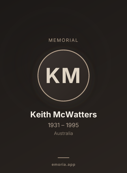 Memorial portrait of Keith McWatters