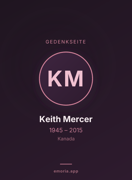 Gedenkportrait von Keith Mercer
