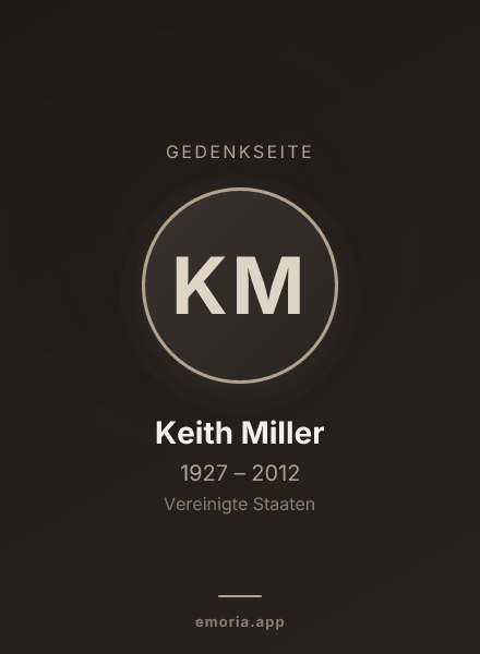 Gedenkportrait von Keith Miller