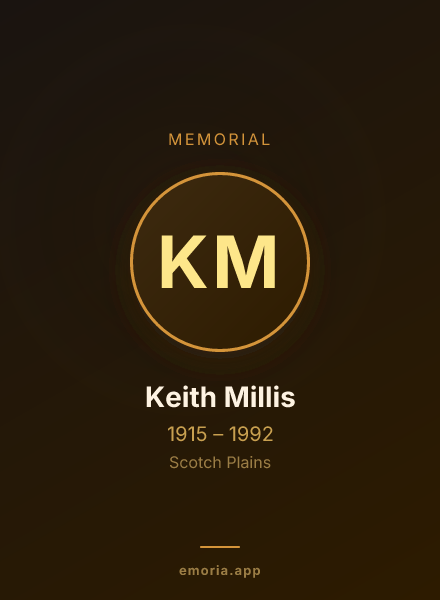Memorial portrait of Keith Millis