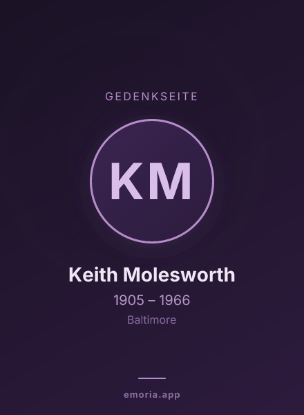 Gedenkportrait von Keith Molesworth