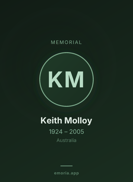 Memorial portrait of Keith Molloy
