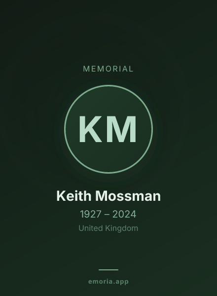 Memorial portrait of Keith Mossman