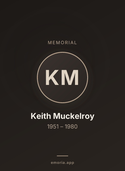 Memorial portrait of Keith Muckelroy