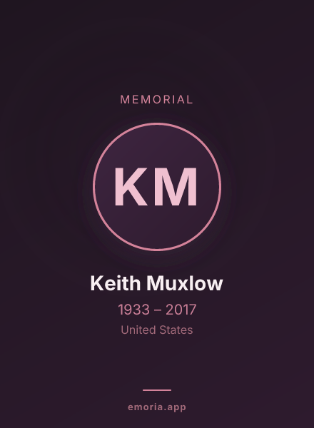 Memorial portrait of Keith Muxlow